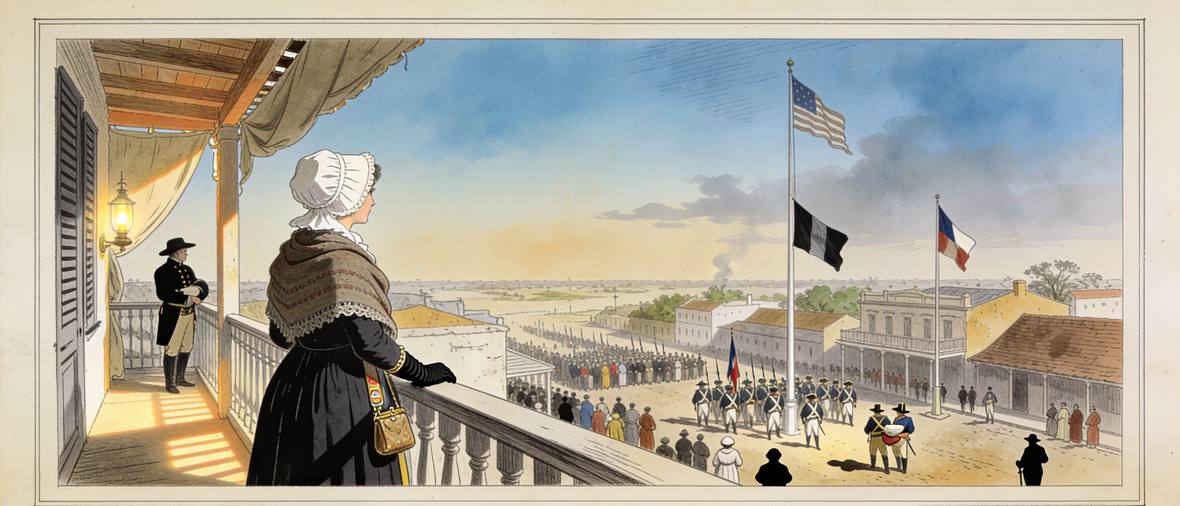The Spanish garrison leaving Pensacola at the transfer of Florida, July 1821.